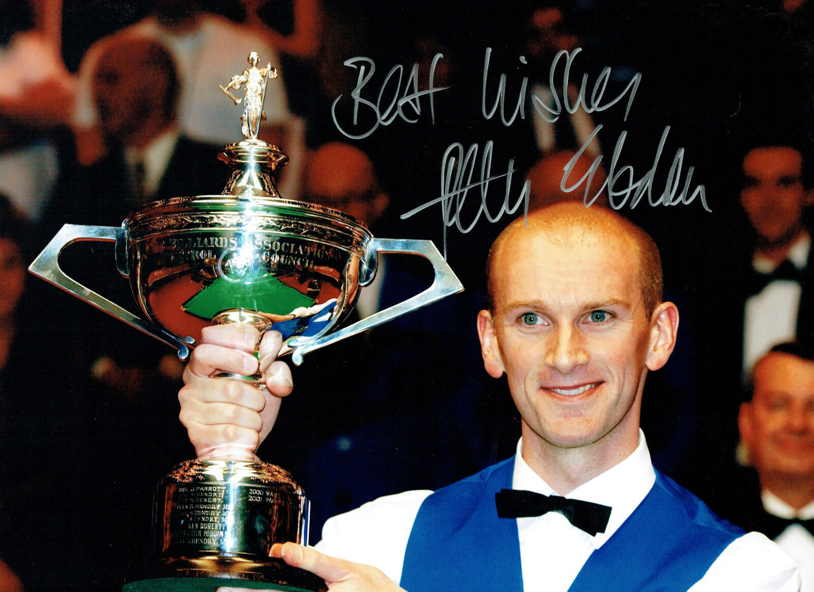 Peter EBDON Signed Autograph Large 16x12 SNOOKER Champion Photo Poster painting AFTAL COA