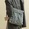 Retro Denim Light Luxury Handmade High-end Large-capacity Backpack / Handbag