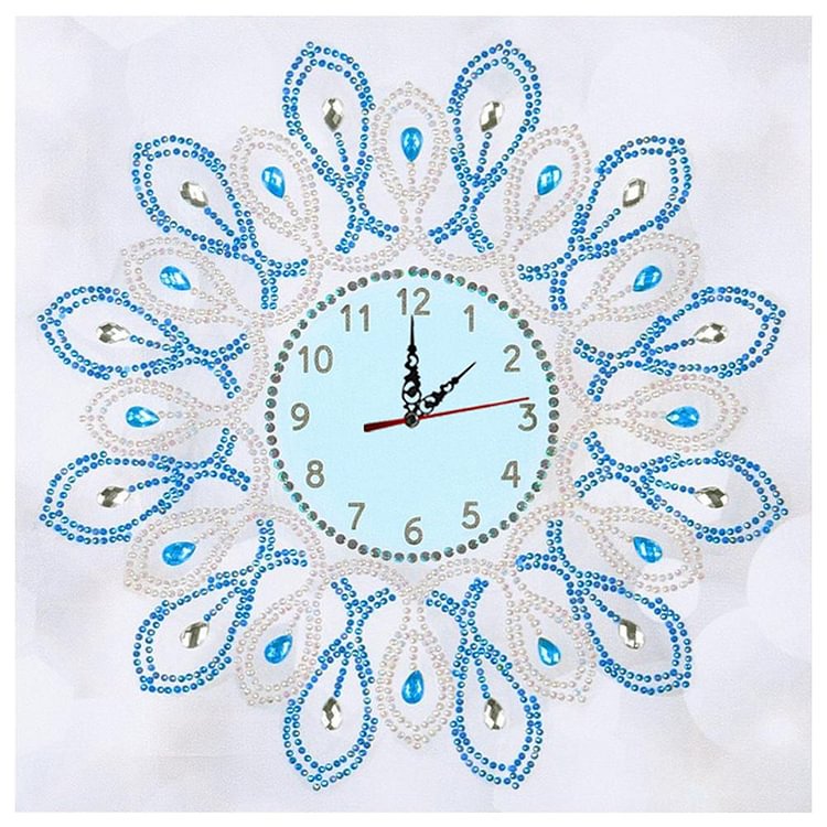 Geometric Clock  Special Shape Partial  Diamond Painting 35X35cm
