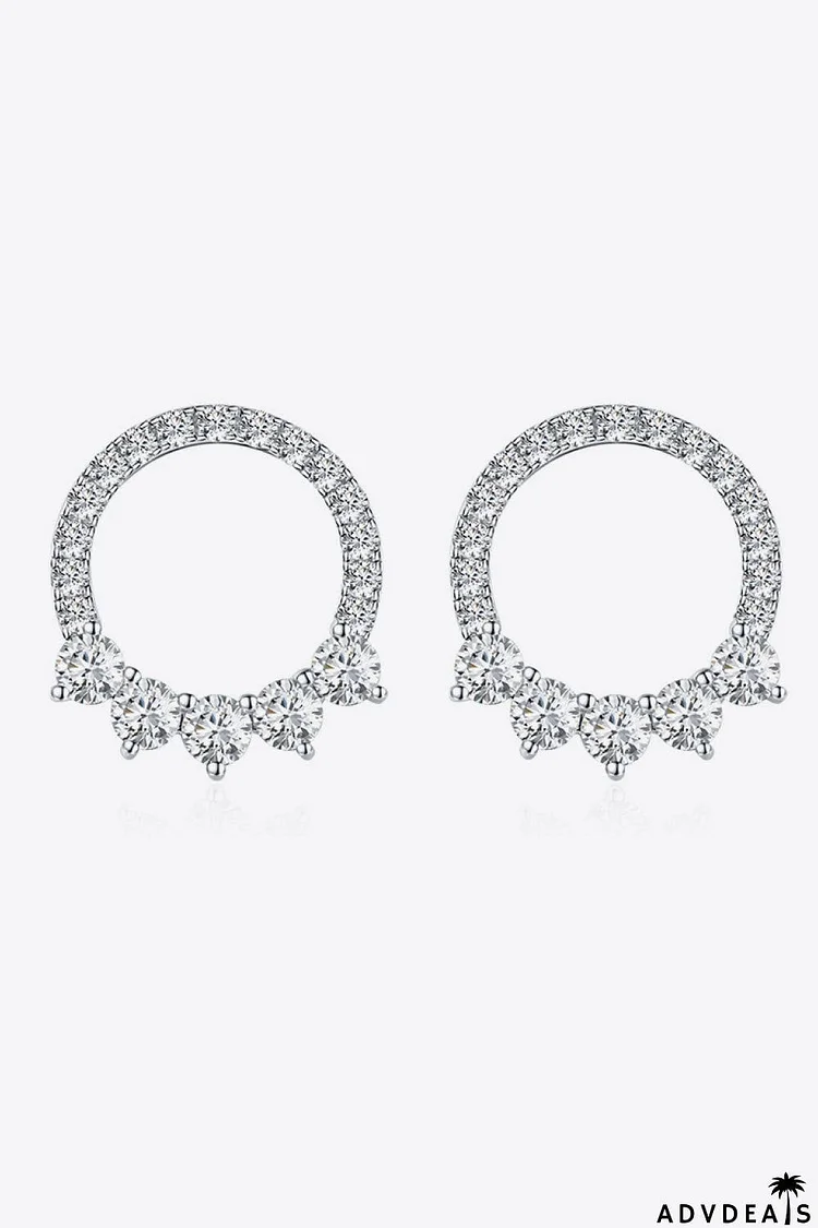 Moissanite Platinum-Plated Earrings