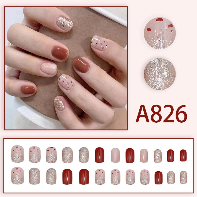 New Popular Simple Wearable Nail Patch 24 Pieces Boxed Pure Desire Style High Sense Factory Direct Sales
