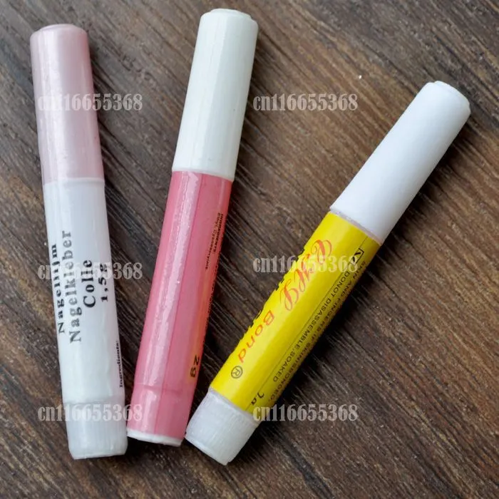 10pcs Pro False Fake Tips Rhinestones Pearls Acrylic Nail Art Decoration Glue Small Size 1.5g each-Nail Inspo