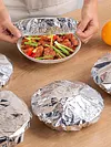 Reusable Aluminum Foil Food Covers Elastic Bowl Covers Fits Various Dish Shapes Food Warmers for Home Dining Parties Outdoor Picnics