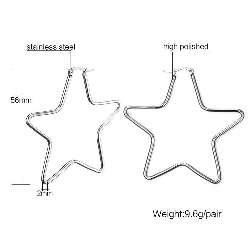1 Pair Minimalist Square Star Heart Shape 201 Stainless Steel Stainless Steel Earrings