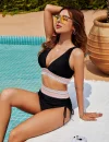 2025 High Waisted Tummy Control Color Block Bikini Sets