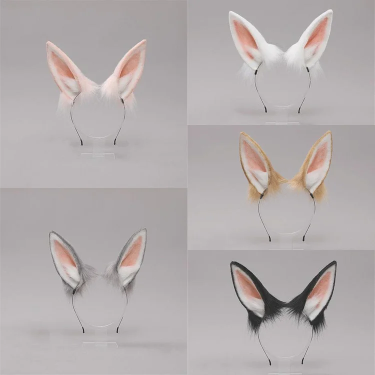 5 Colors Cute Lolita Plush Rabbit Ears Cosplay Headband SP16237