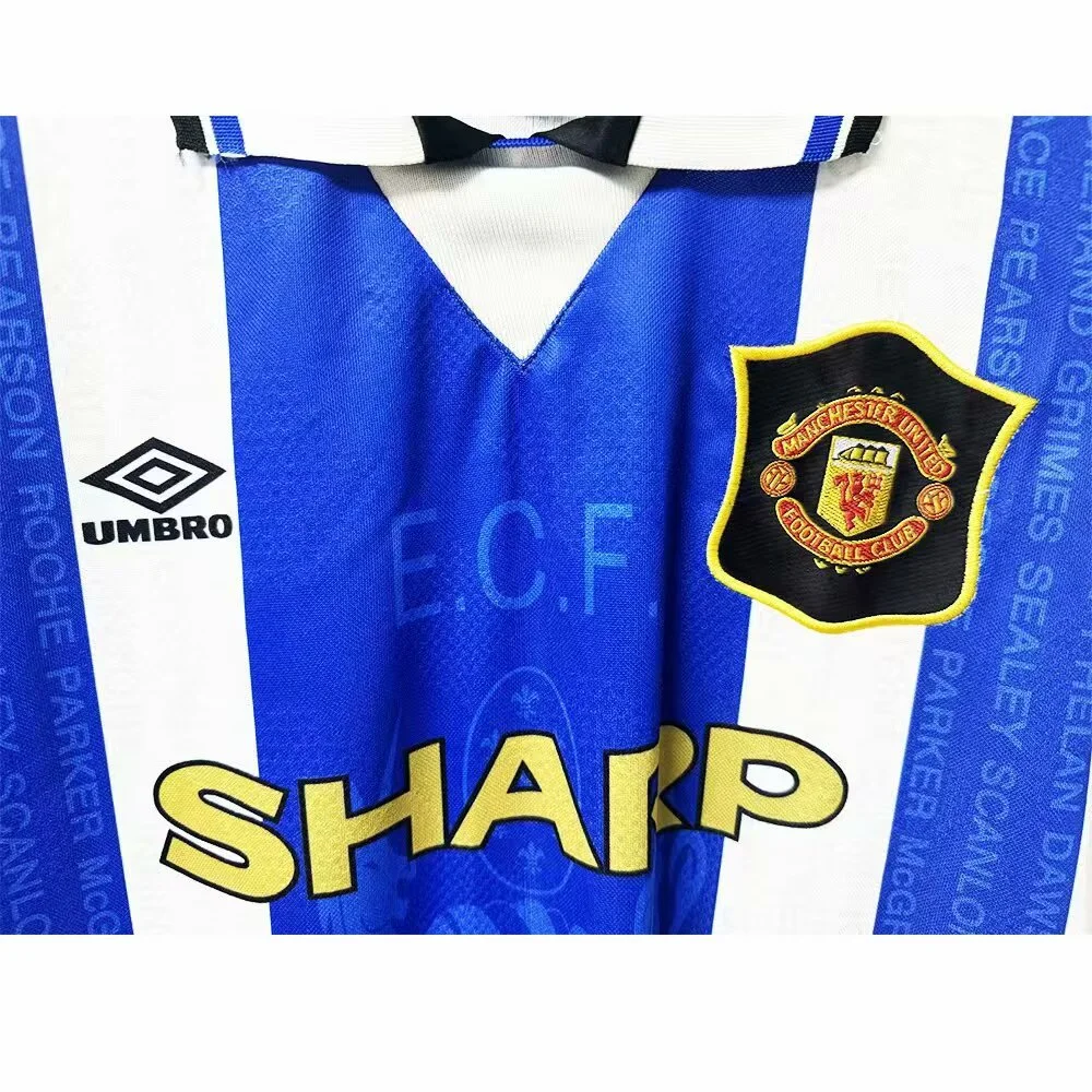 Retro 1995-1996 Manchester United Third Away Football T-Shirt Thai Quality