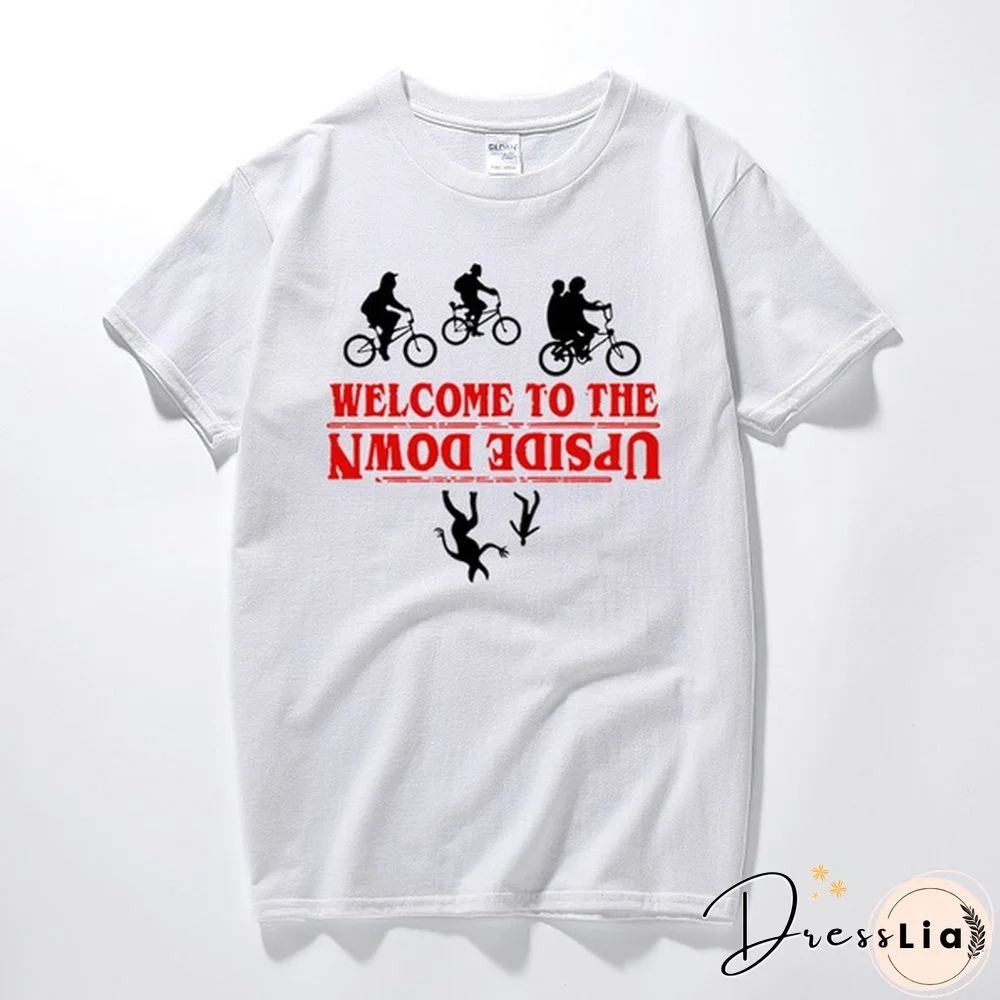 Stranger Things T-Shirt Welcome Upside Down T Shirt Inspired Design Top T Shirt Clothing Camisetas Hombre Short Sleeve T-Shirt