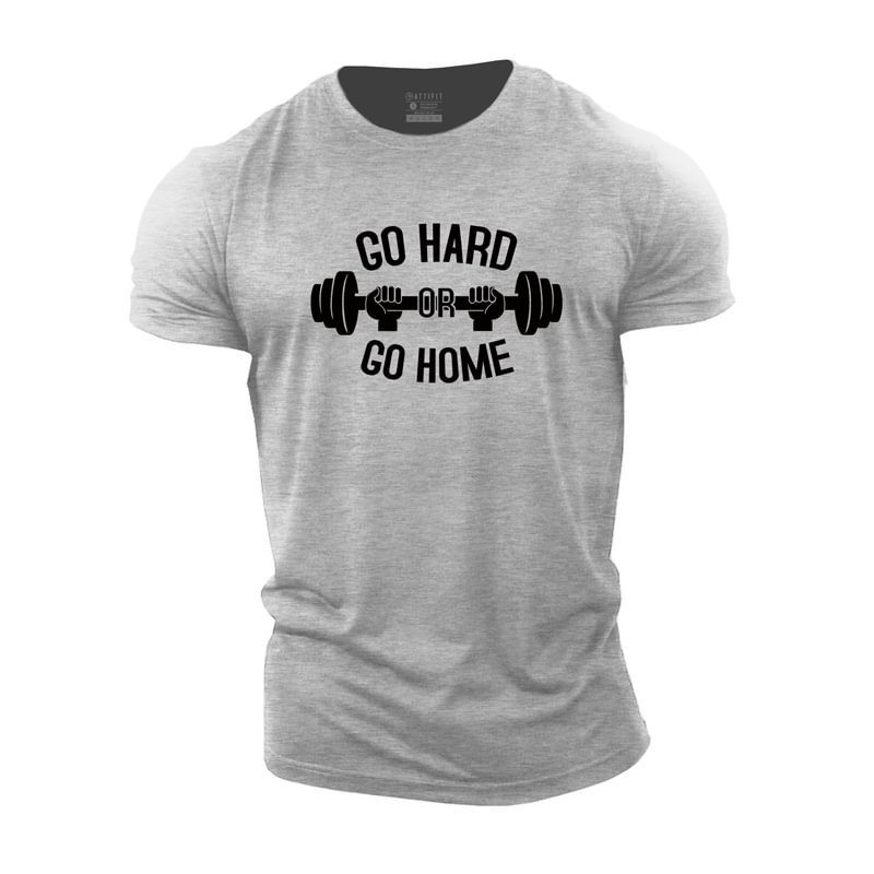 Cotton Go Hard or Go Home Graphic T-shirts tacday