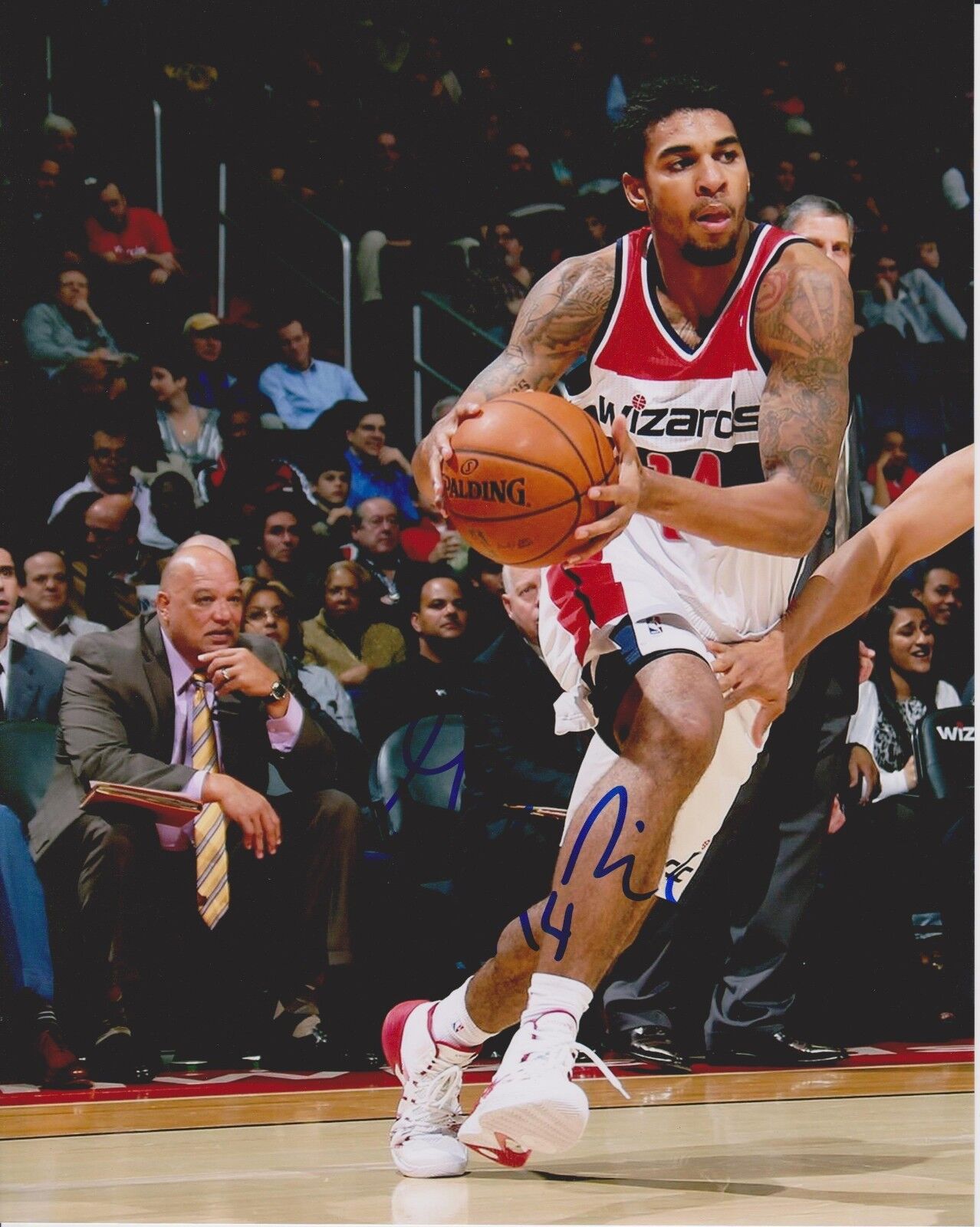 GLEN RICE JR signed WASHINGTON WIZARDS 8x10 Photo Poster painting