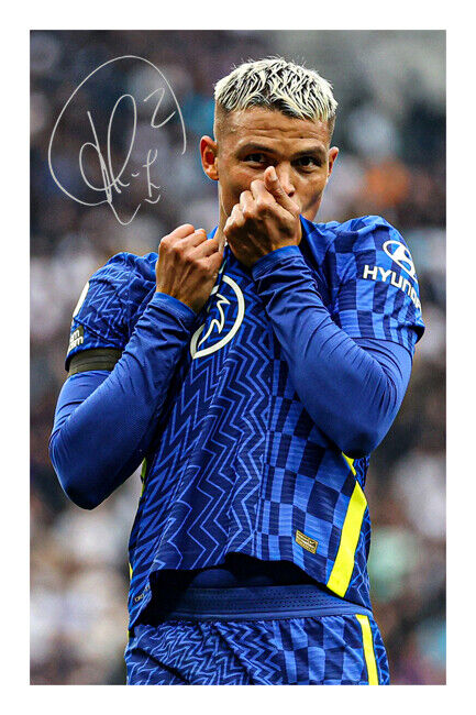 Thiago Silva Signed A4 Photo Poster painting Print Autograph Chelsea 2021/22