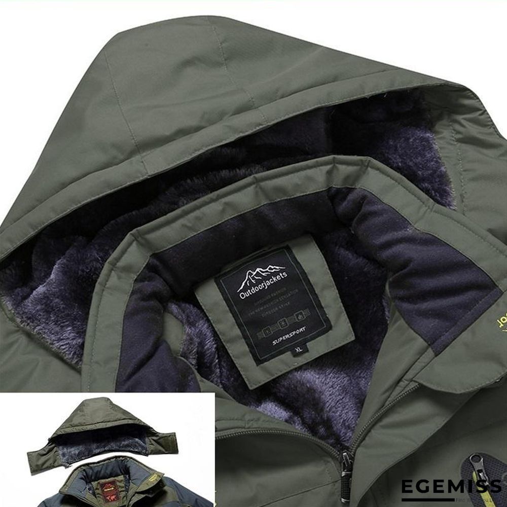 Men Hiking Casual Outwear Warm Hooded Coat Windproof Overcoat Jacket | EGEMISS
