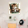 Cat Drinking Coffee-11CT Stamped Cross Stitch 40*40cm/15.75*15.75in