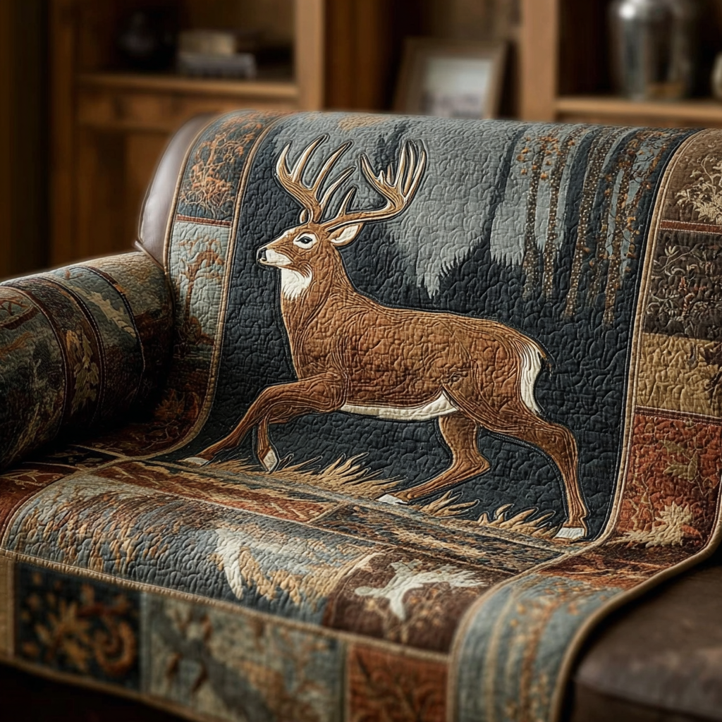 Deer Echo Quilted Sofa Cover NCU0DK10692 everthome