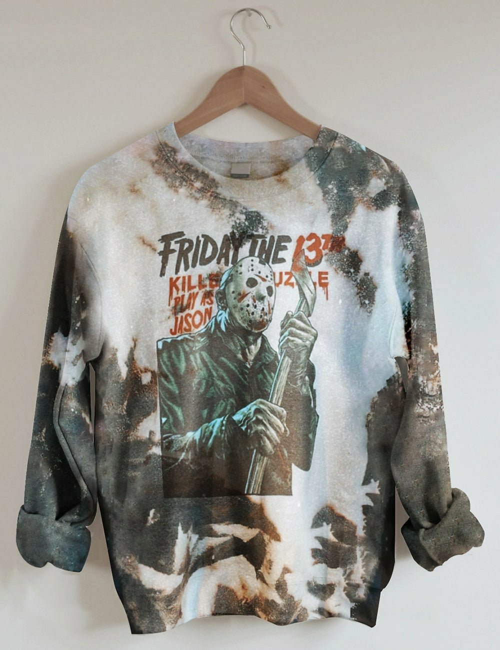 Women's Friday The 13th Halloween Tie Dye Print Sweatshirt
