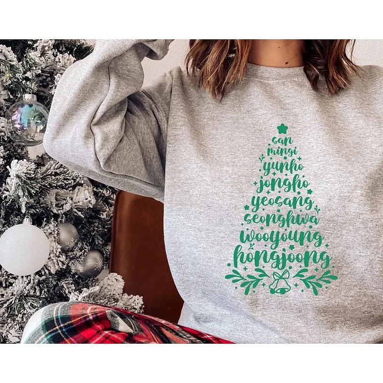 ATEEZ Names Christmas Tree Sweatshirt officialateezshop