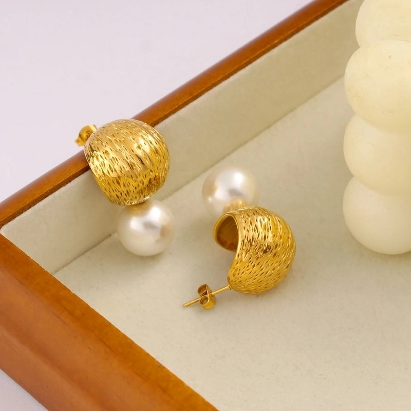 1 Pair Elegant Minimalist Classic Style Geometric 304 Stainless Steel 316 Stainless Steel  18K Gold Plated Ear Studs