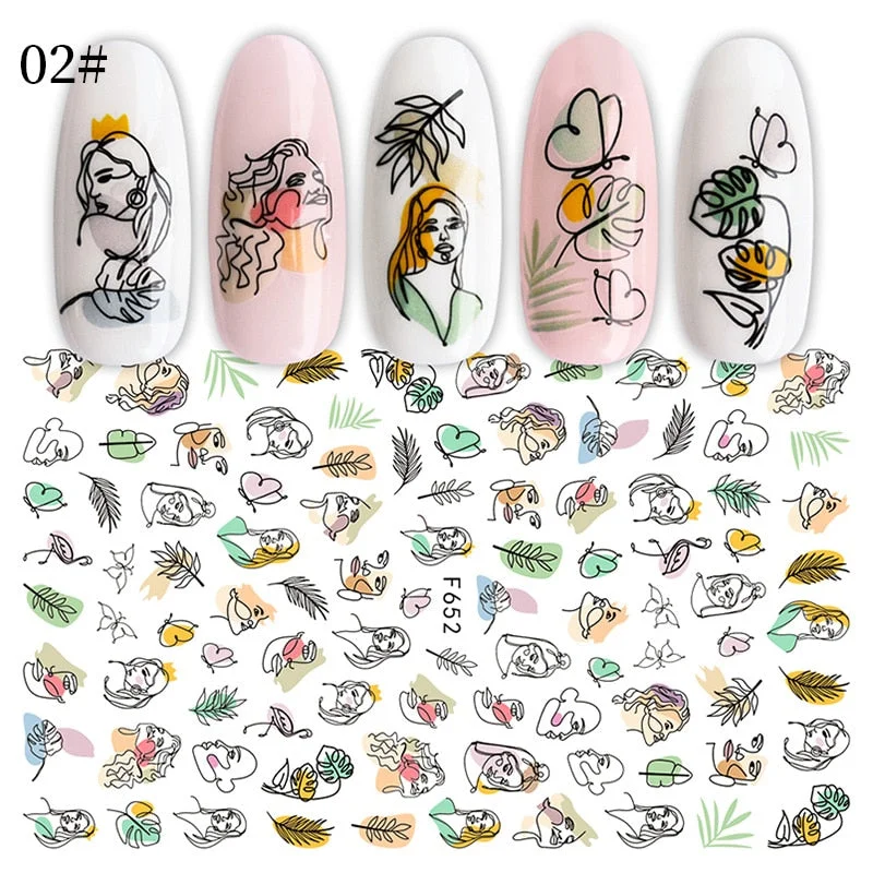 3D Christmas Nail Art Decoration Stickers Sparkly Gold White Colorful Glitter Geometry Snowflake Winter Slider Nail Foils-Nail Inspo