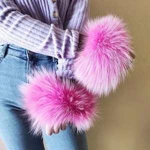 Pornhint Fur cuffs, fur cuffs for wrists, fox fur cuffs