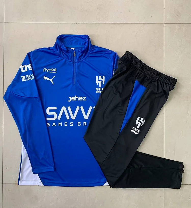 25/26 Riyadh Crescent Blue Long Sleeve Training Suit
