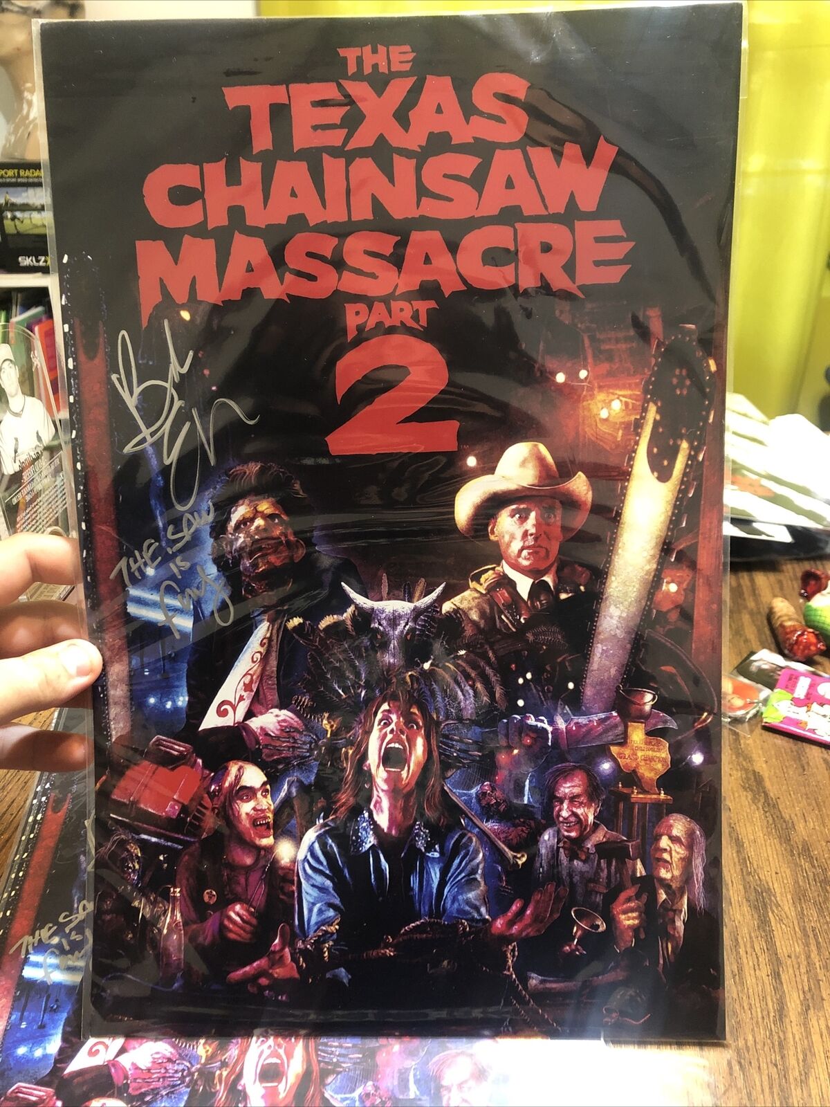 BOB ELMORE SIGNED 11x17 Photo Poster painting THE TEXAS CHAINSAW MASSACRE 2! LEATHERFACE