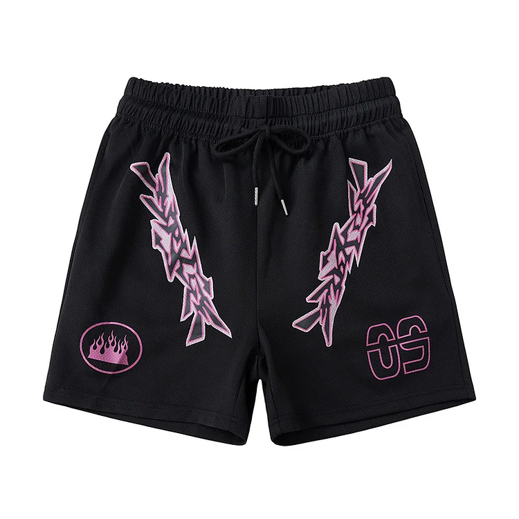 Basketball Shorts Retro Printed Casual Pants at Hiphopee