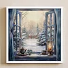 Snow Scene Outside The Window - 11CT Stamped Cross Stitch - 50*50cm