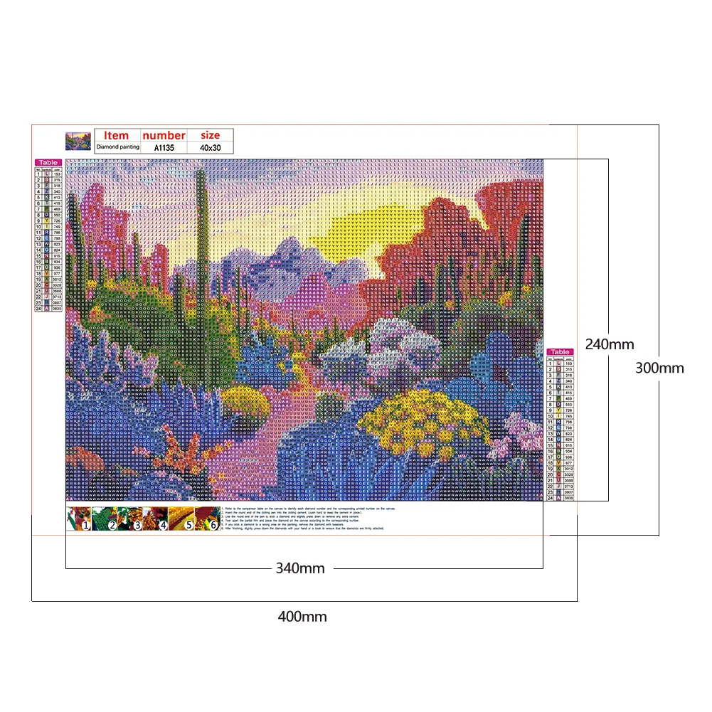 Diamond Painting - Full Round Drill - Cactus