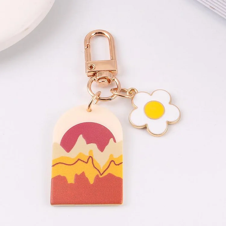 Embossed Plant Landscape Keychain