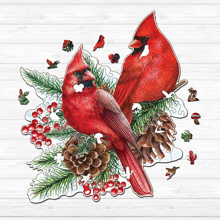 Ericpuzzle™ Ericpuzzle™Winter Cardinals Wooden Puzzle