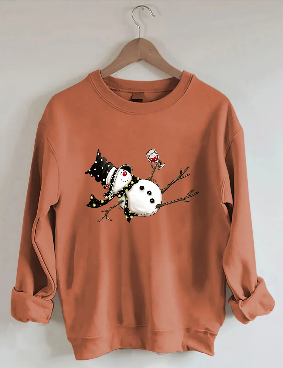 Drunk Snowman Drinking Wine Sweatshirt