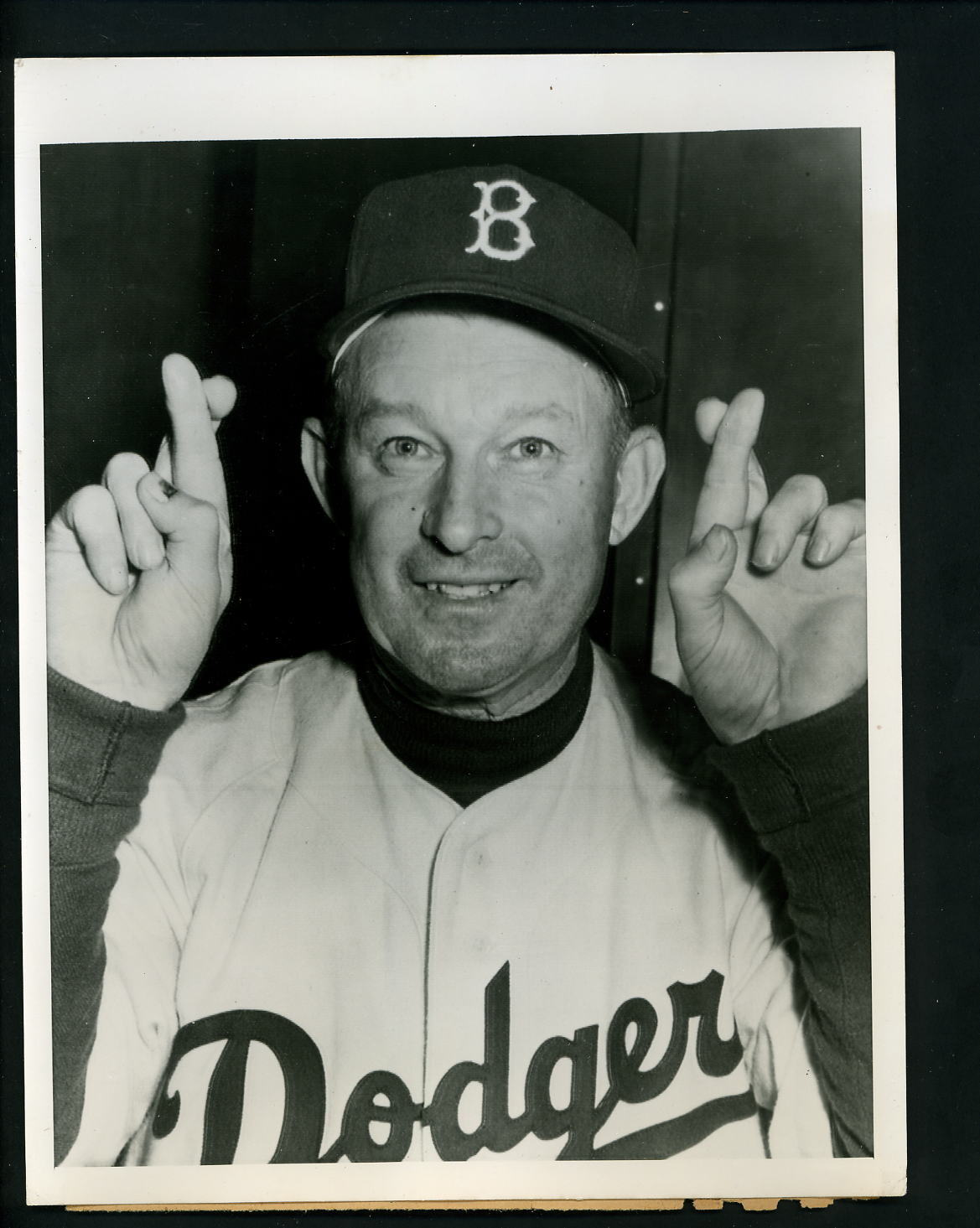 Chuck Dressen Game 3 1952 World Series TYPE 1 Press Photo Poster painting Brooklyn Dodgers