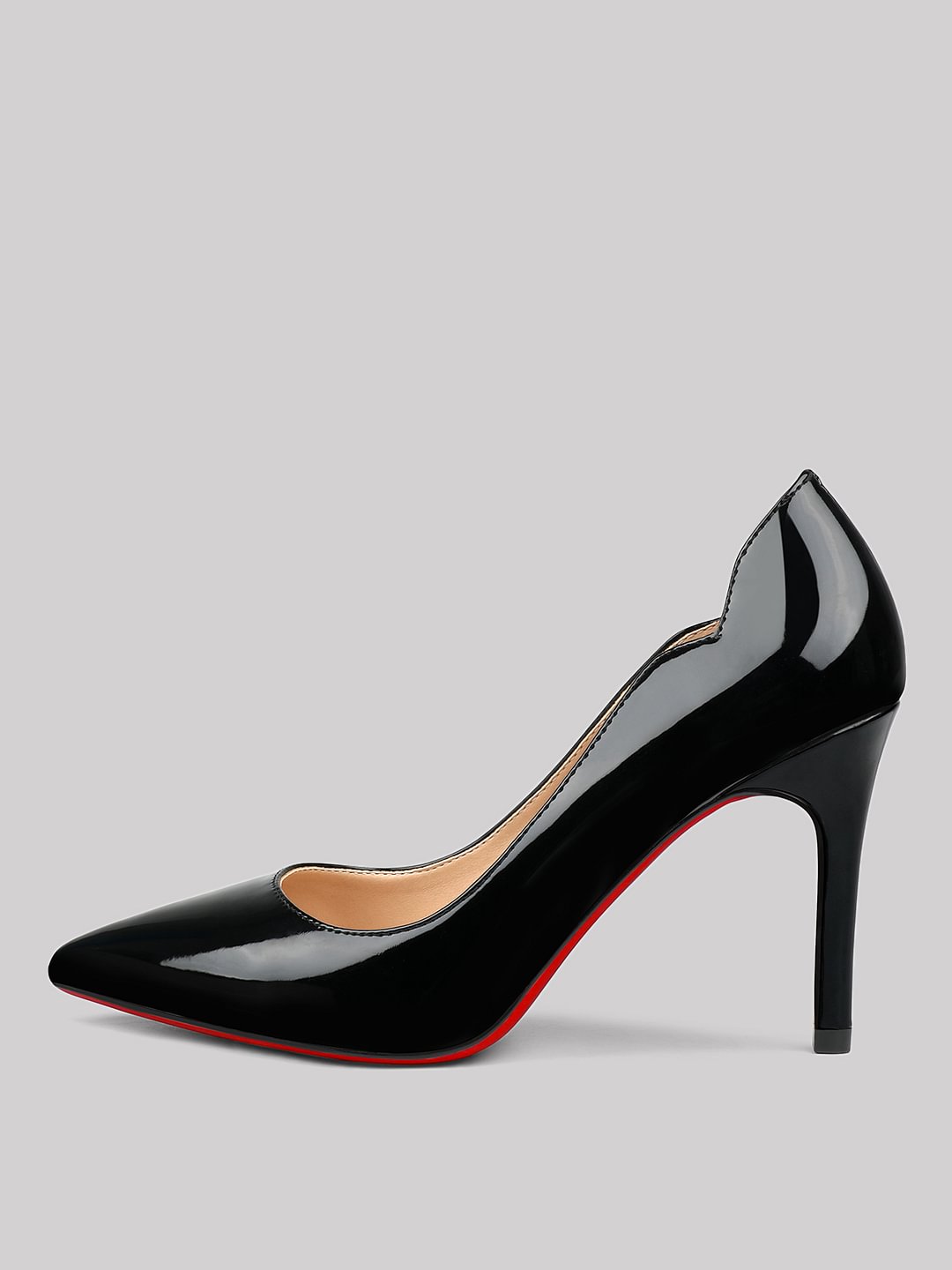3.5'' Women's Kitten Heeled Party Red Bottom Pumps Patent