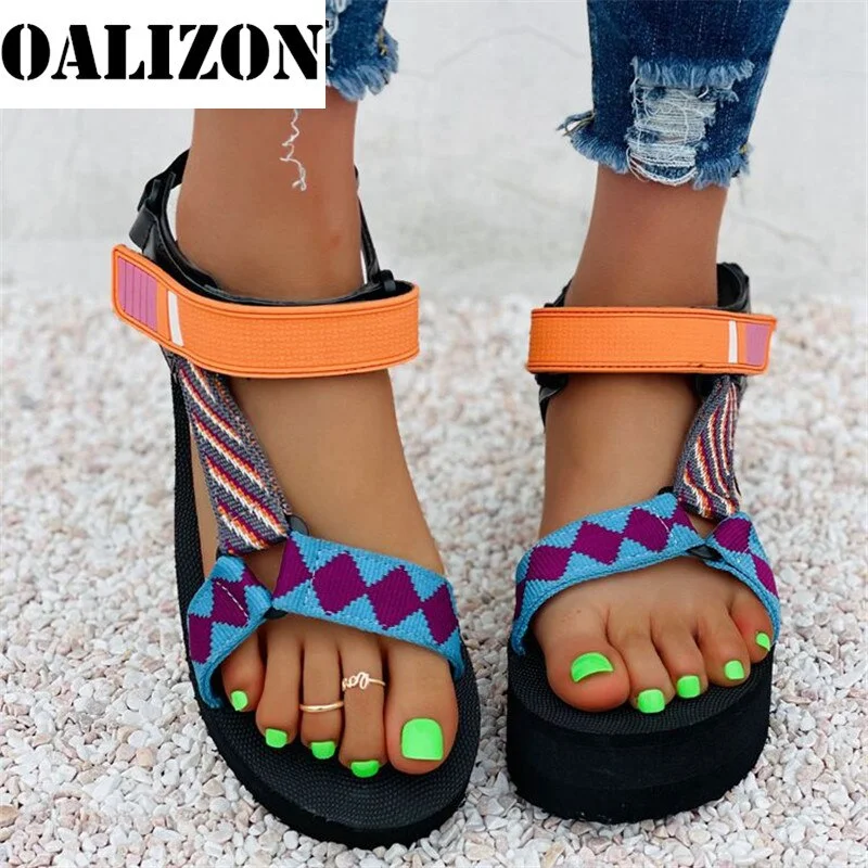 Fashion Summer Women's Flat Platform Open Toe Gladiator Roman Sandals Shoes Woman Female Casual Height Increasing Sandals Shoes
