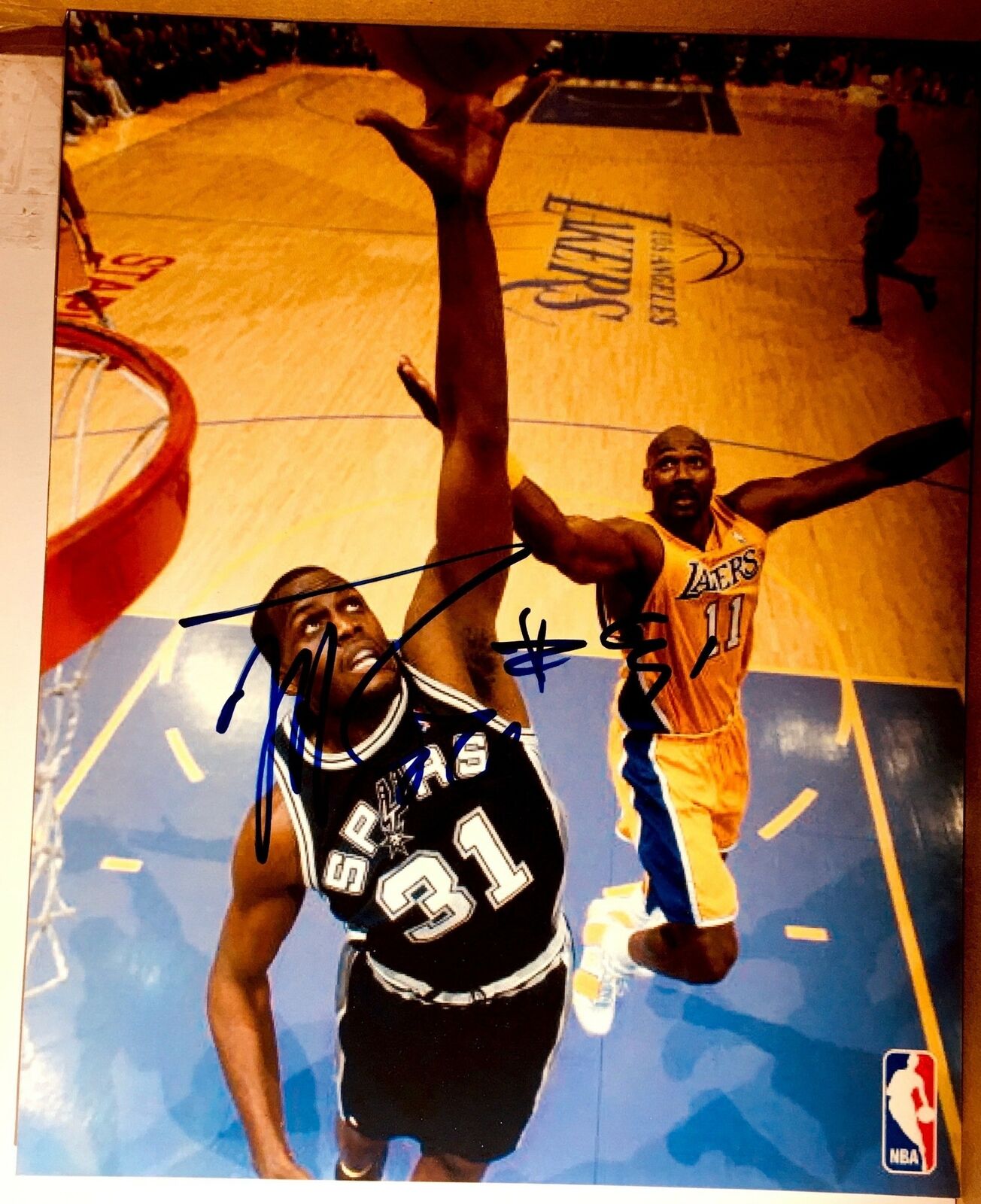 Malik Rose Signed 8x10 Photo Poster painting San Antonio Spurs Hornets Knicks Autograph Auto