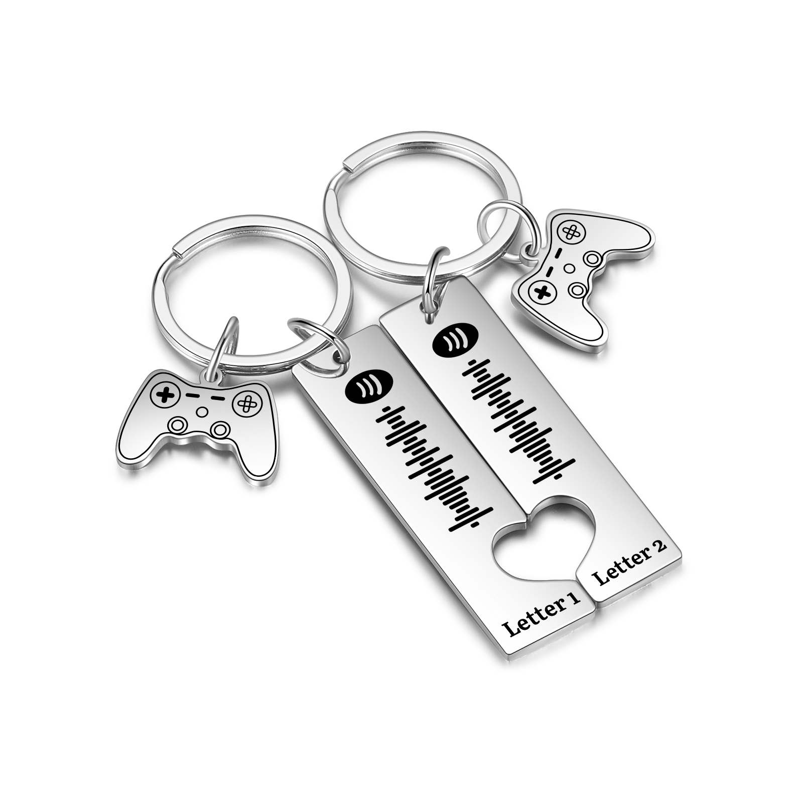 Personalised Spotify Code Keyring Custom 2 Letters Keychain Scannable Music Keychain Valentine's Day Gift for Couples-Jessemade AU