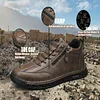 Men's Comfortable Handmade Leather Boots &ndash; Waterproof, Arch Support, Pressure Relief, Spacious Toe Box Outdoor Leather Shoes