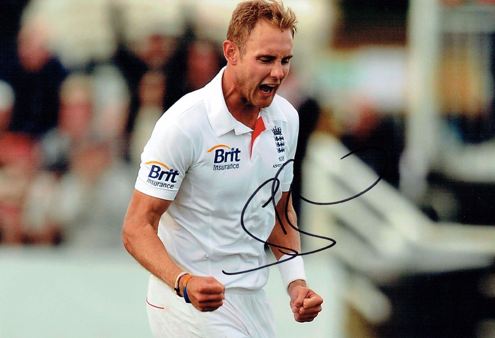 Stuart BROAD 2017 Signed Autograph 12x8 Cricket Photo Poster painting E England AFTAL COA