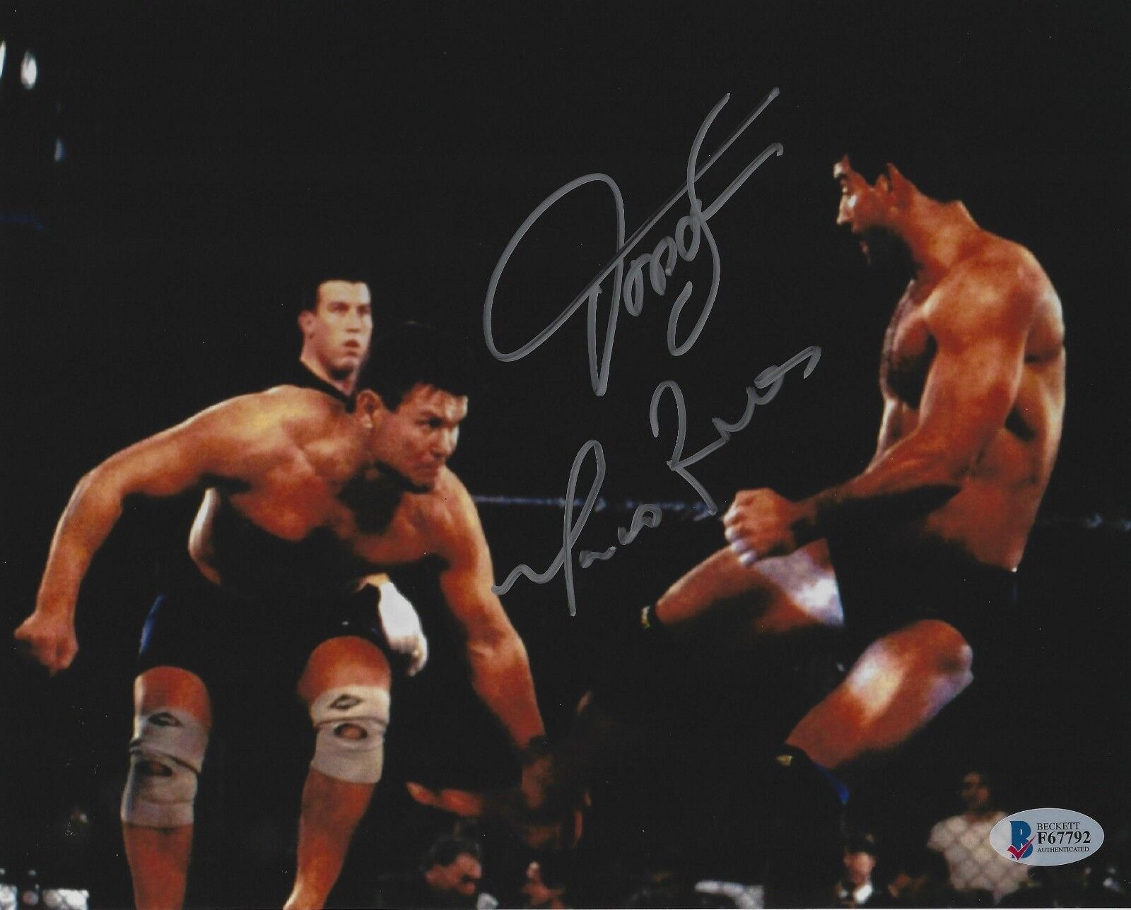 Oleg Taktarov Marco Ruas Signed UFC 8x10 Photo Poster painting BAS Beckett COA Picture Autograph