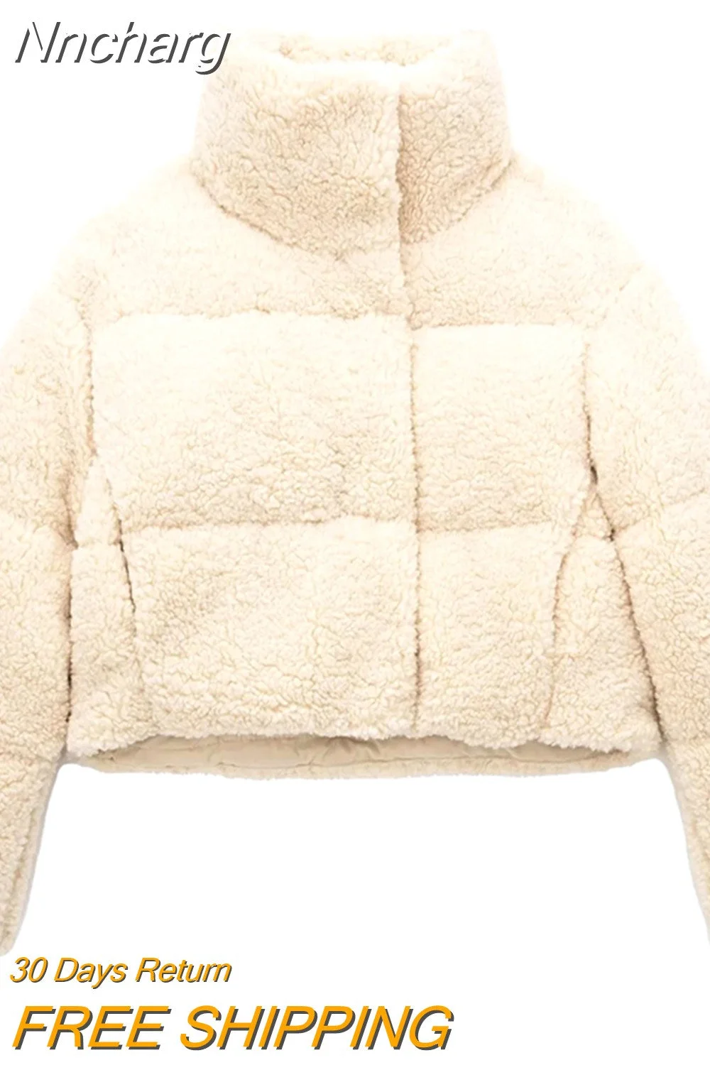 Nncharge Winter Thick Teddy Bear Coat Elegant Women Pocket Fleece Jacket Warm Coat Zip Up Outwear Overcoat Soft Fur Jacket Coat