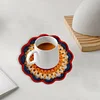 (US Only)Crochet Mandala Coaster Handmade DIY Material Package with Crochet Hook(4)