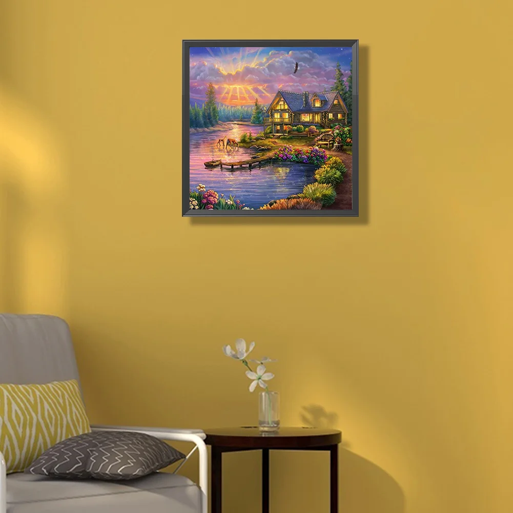 Partial AB Diamond Painting - Full Square Drill - Garden House(Canvas|45*45cm)