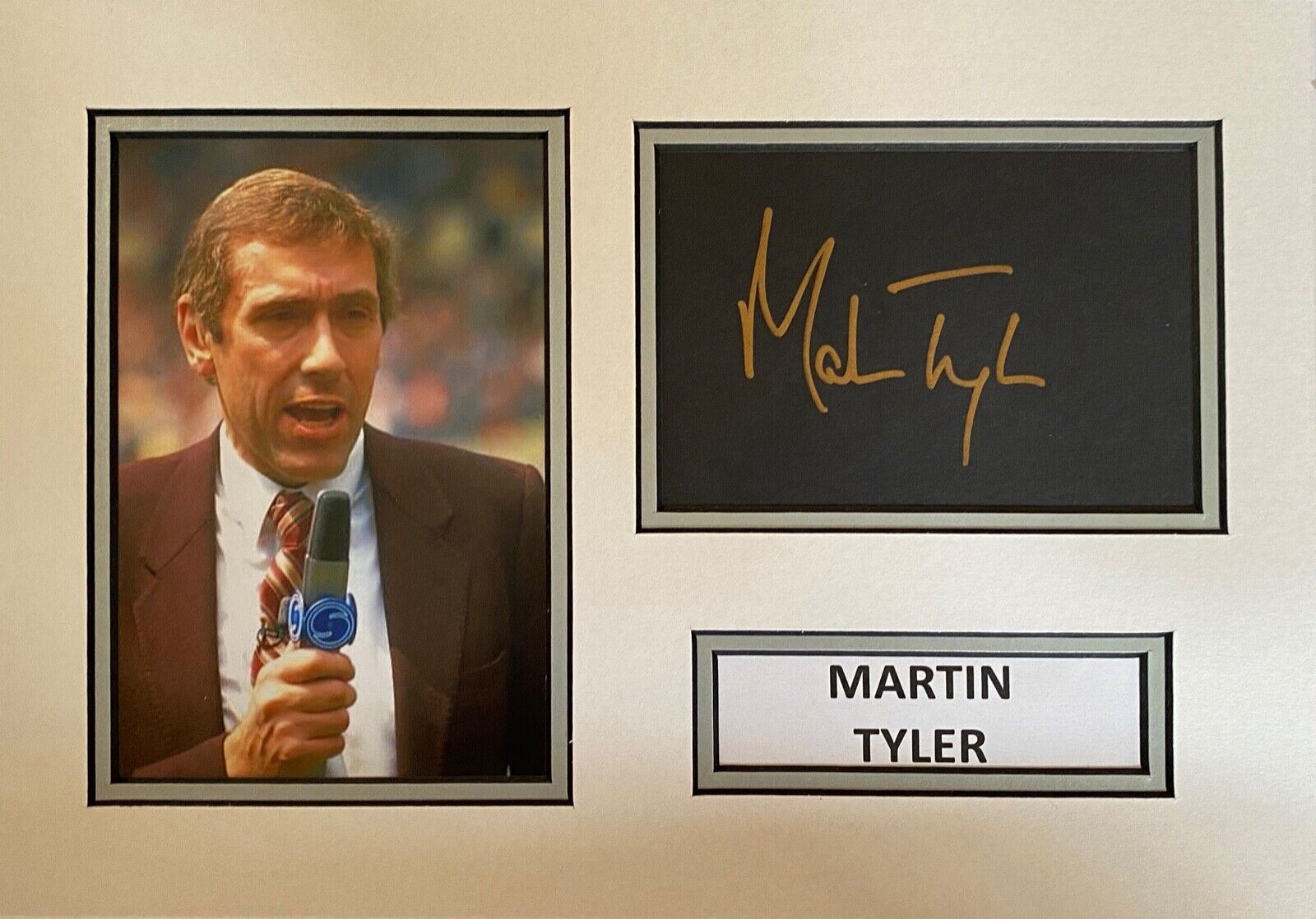 MARTIN TYLER SIGNED A4 Photo Poster painting MOUNT DISPLAY FOOTBALL AUTOGRAPH