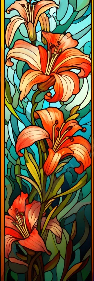 Glass Art - Flowers 11CT Stamped Cross Stitch 30*90CM