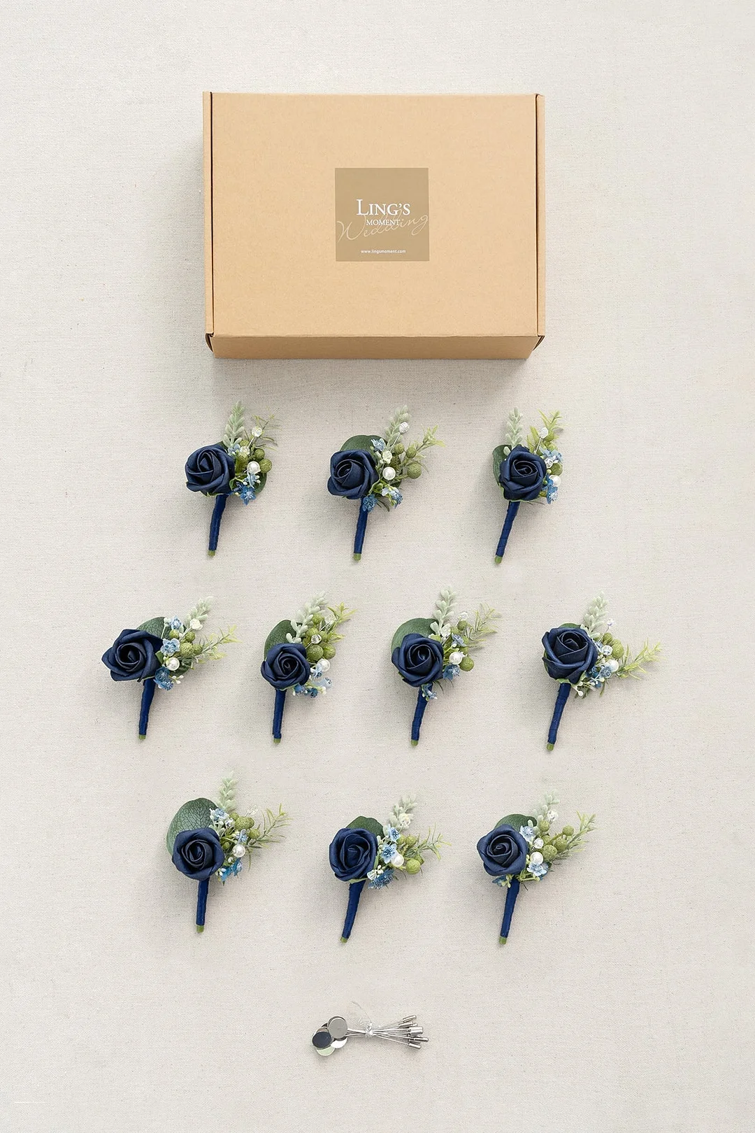 Boutonnieres for Guest in Noble Navy Blue