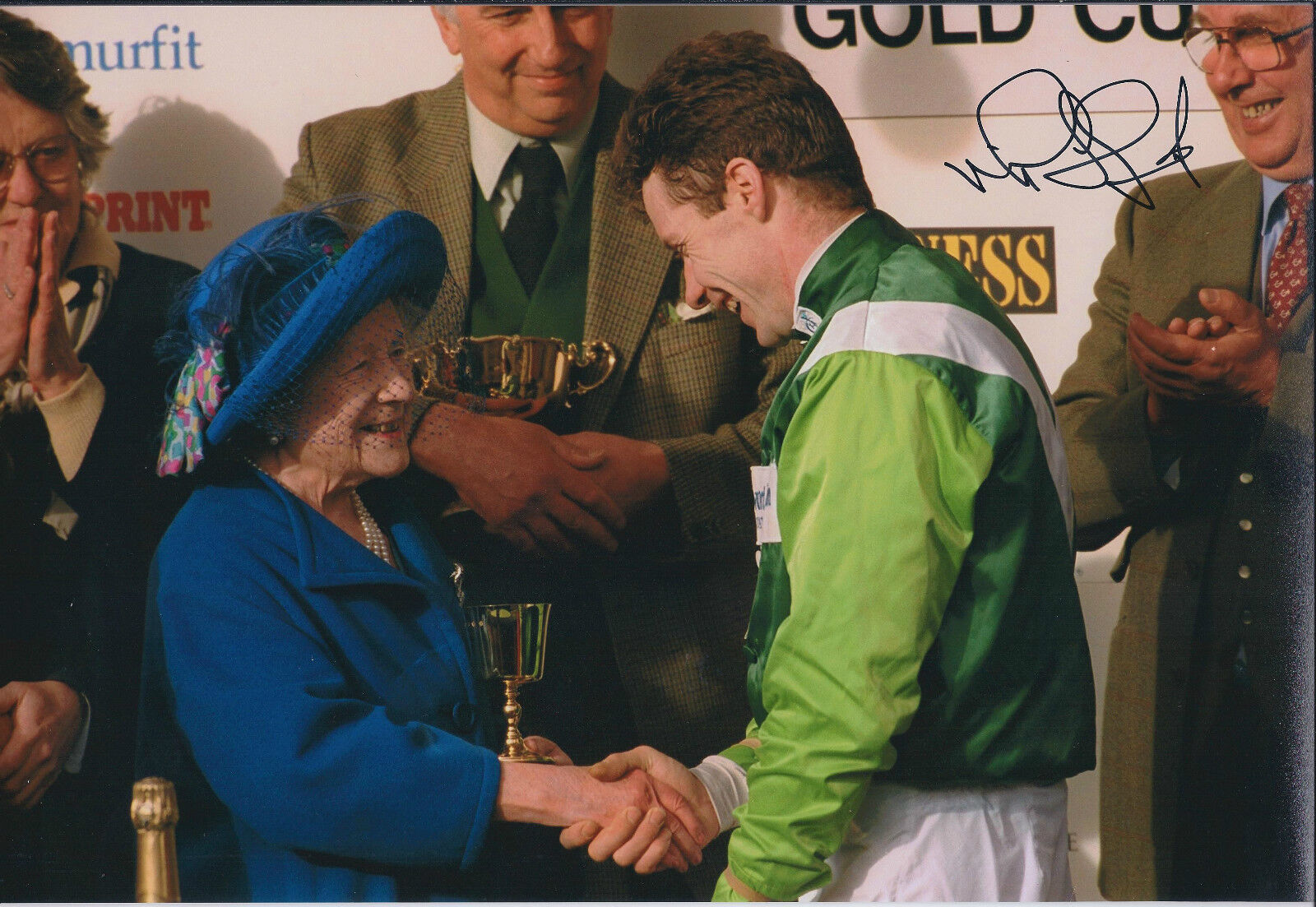 Mick FITZGERALD Jockey SIGNED Autograph Photo Poster painting AFTAL COA with Queen Mother RARE