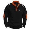 Men's Stand Collar Half Zip Fleece Sweatshirt