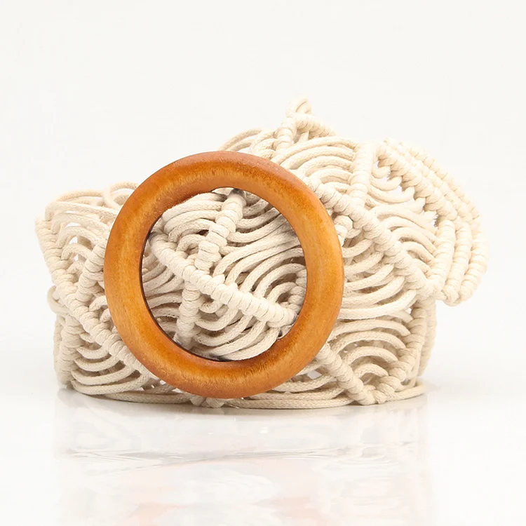 Vintage Wax Rope Hollow Woven Belt