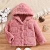 Kid Baby Girl Heart Pattern Fleece Hooded Jacket Warm Thickened Coat