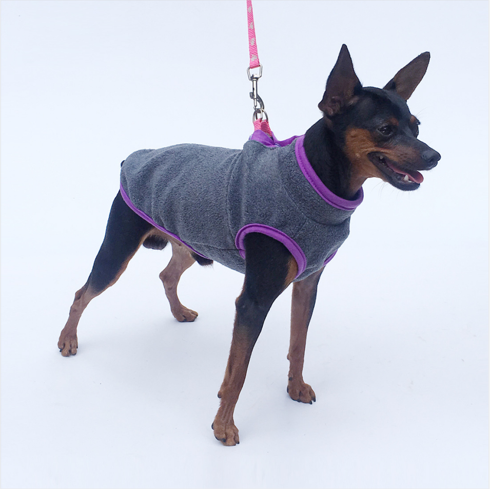 Fleece Pet Clothes Solid Color Warm Dog T-shirt